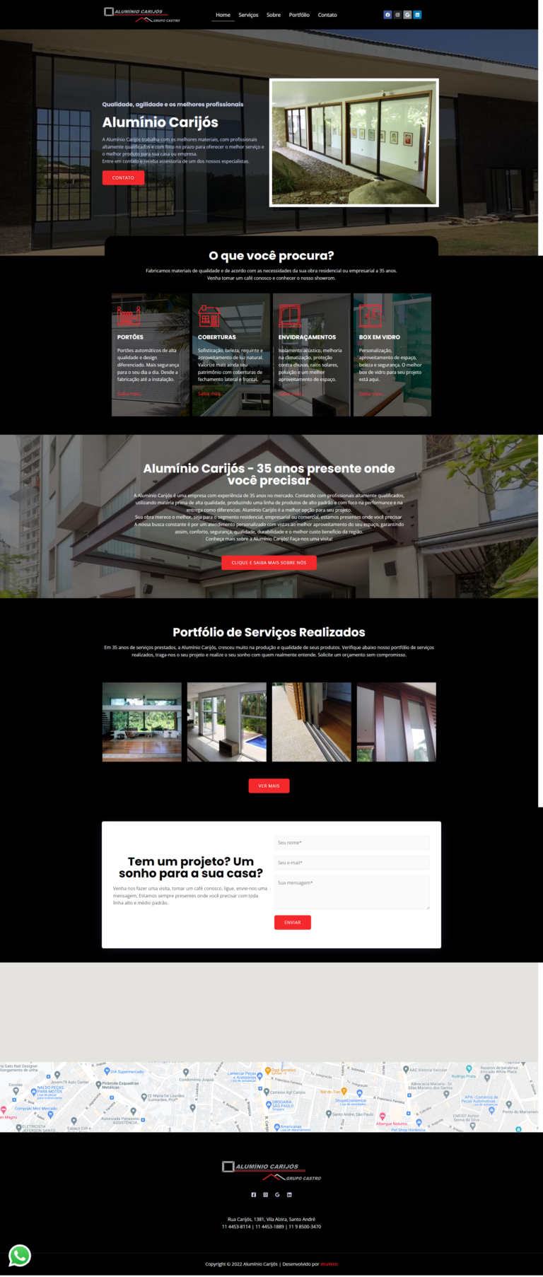 WiaWeb Criação de Sites, Gestão de Redes Sociais, Marketing Digital - Clientes Alumínio Carijós