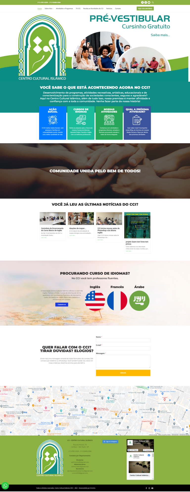 WiaWeb Criação de Sites, Gestão de Redes Sociais, Marketing Digital - Clientes Centro Cultural Islâmico