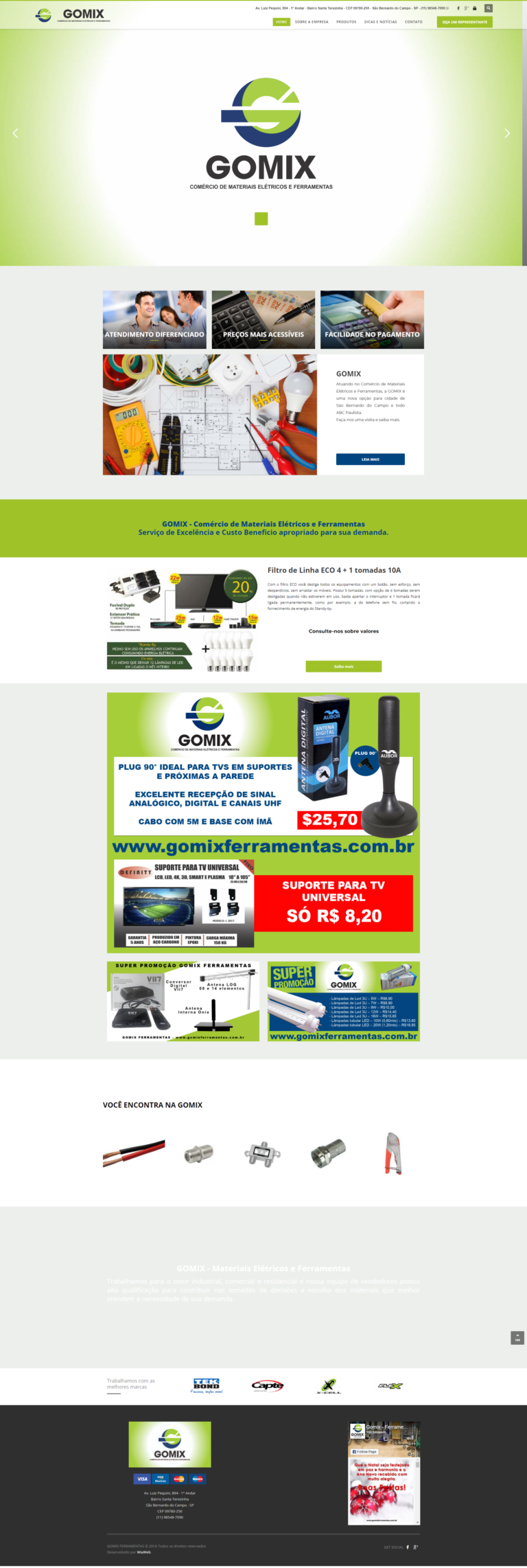 WiaWeb Criação de Sites, Gestão de Redes Sociais, Marketing Digital - Clientes GOMIX-FERRAMENTAS