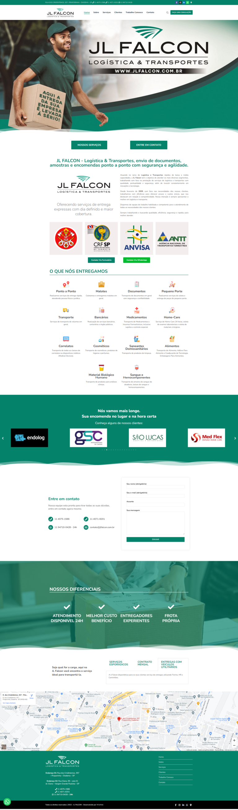 WiaWeb Criação de Sites, Gestão de Redes Sociais, Marketing Digital - Clientes JL-FALCON-–-Logística-e-Transportes