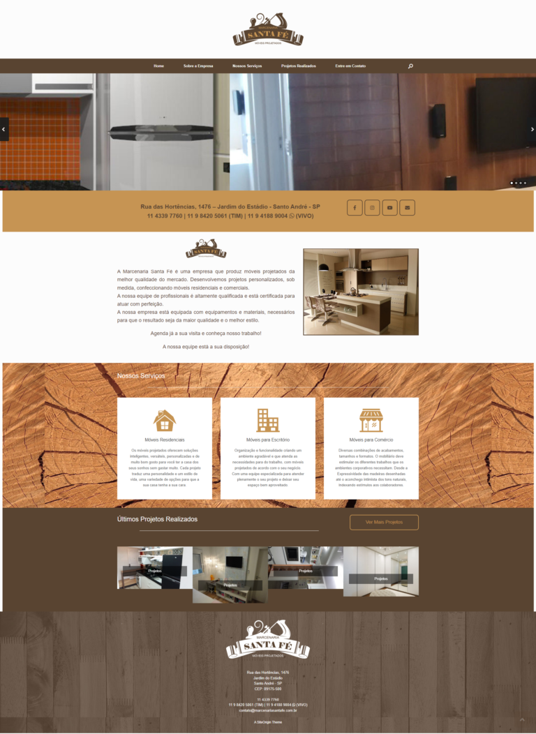 WiaWeb Criação de Sites, Gestão de Redes Sociais, Marketing Digital - Clientes Marcenaria Santa Fé