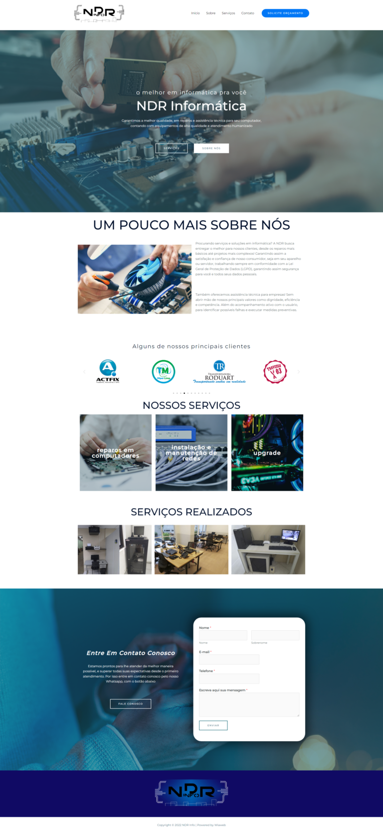 WiaWeb Criação de Sites, Gestão de Redes Sociais, Marketing Digital - Clientes NDR-Info-–-Soluções-em-Informática