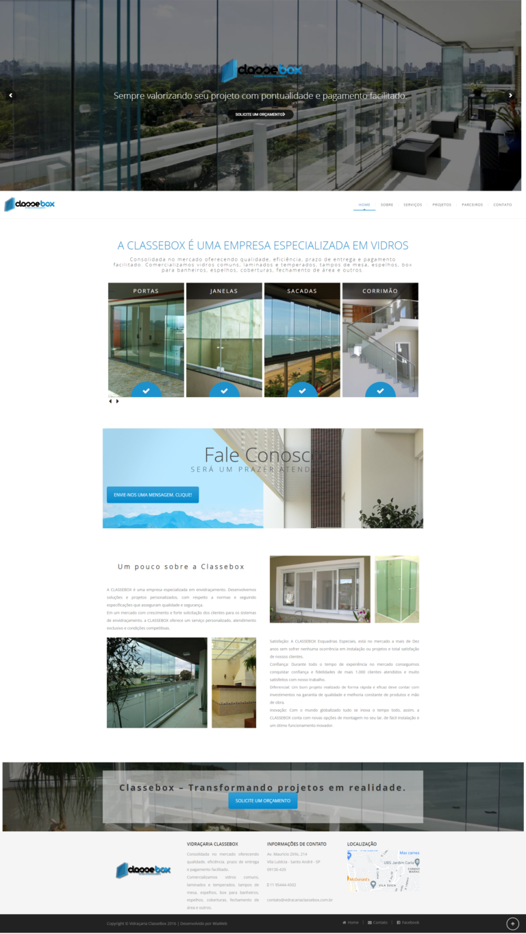 WiaWeb Criação de Sites, Gestão de Redes Sociais, Marketing Digital - Clientes Vidraçaria-ClasseBox-Sistema-de-Envidraçamento